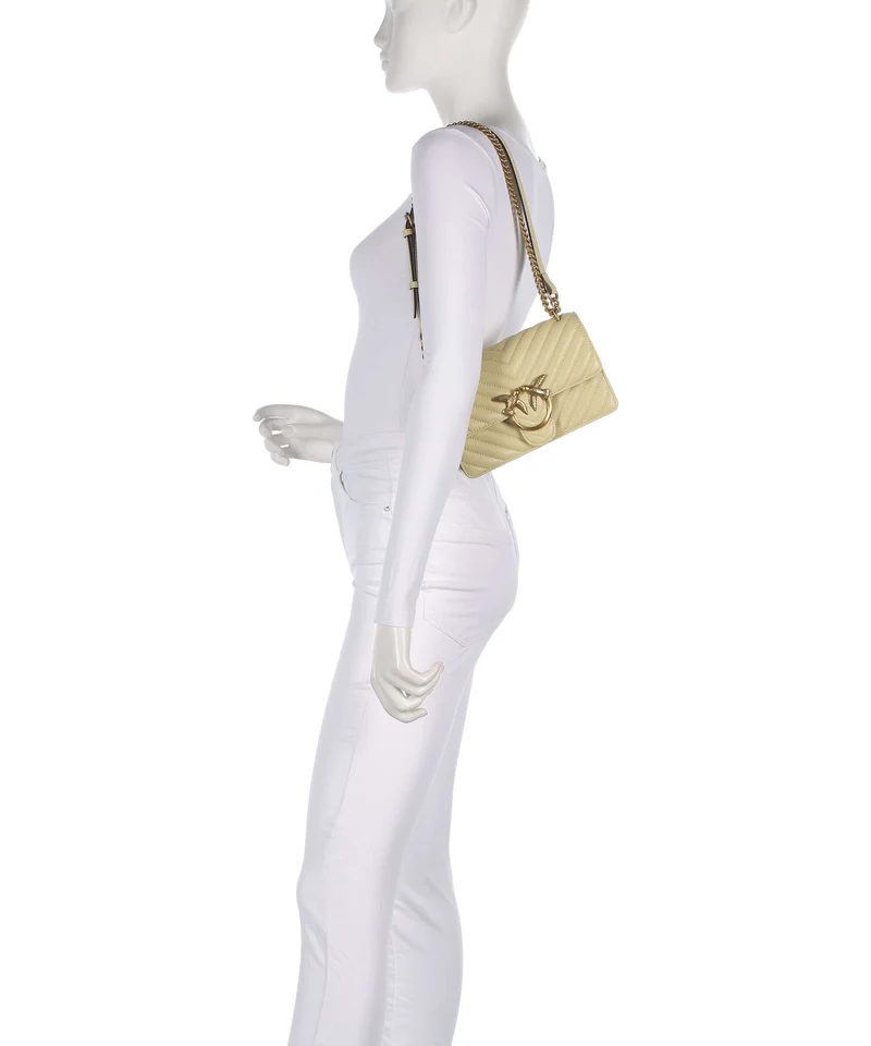 Pinko Love One Mini Bolso de hombro giallo vaniglia/antique gold