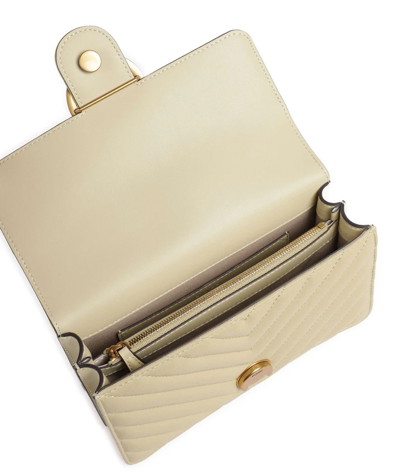 Pinko Love One Mini Bolso de hombro giallo vaniglia/antique gold