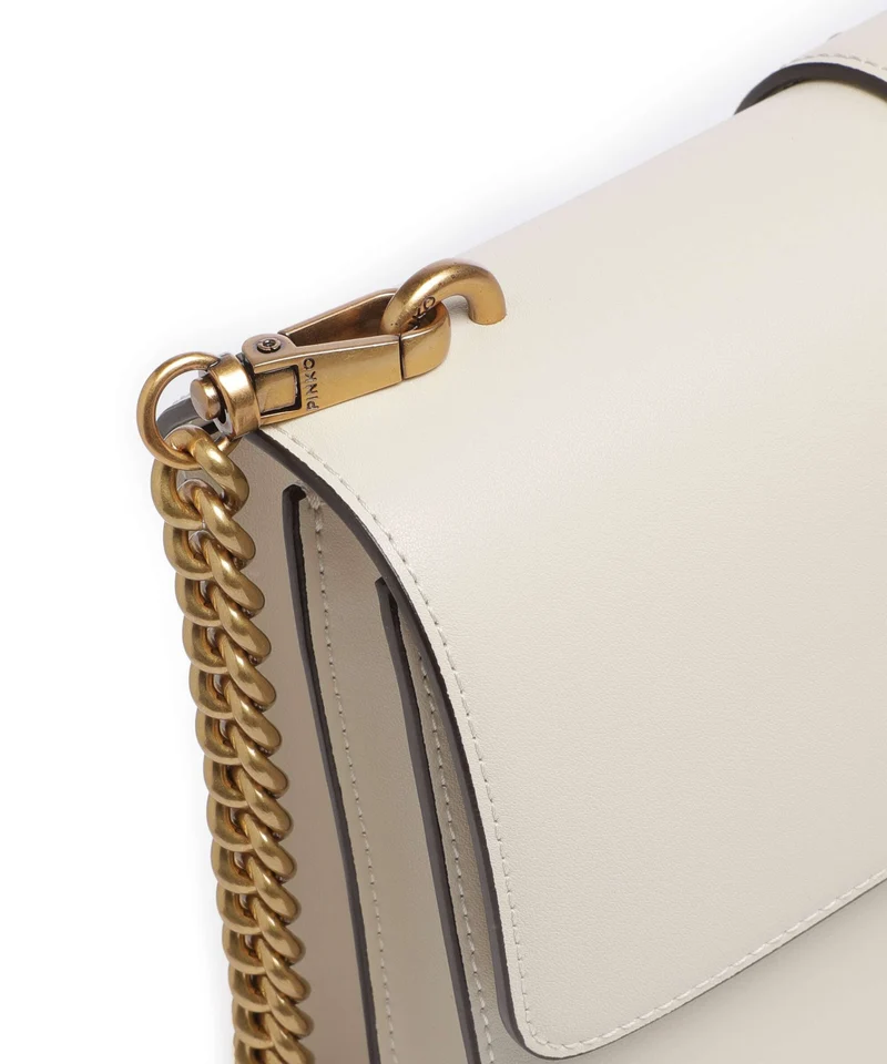 Pinko Love One Classic Bandolera bianco seta/antique gold