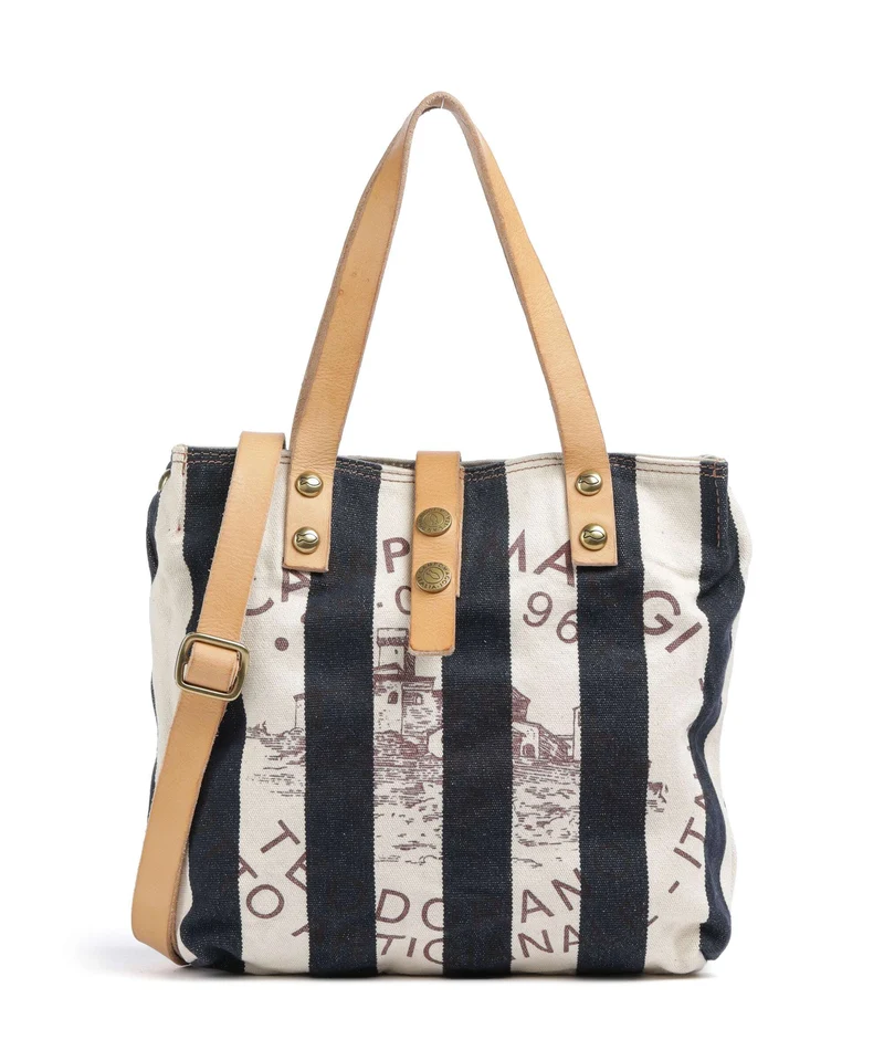 Campomaggi Bolsa shopping blue/beige