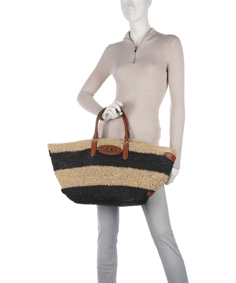 Lauren Ralph Lauren Daphney 40 Straw Bolso de mano natural/black/lauren tan