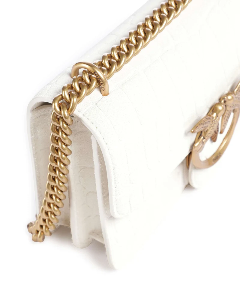 Pinko Love One Mini Bolso de hombro bianco nembo/antique gold