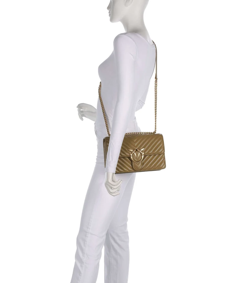 Pinko Love One Classic Bolso de hombro verde canguro/antique gold