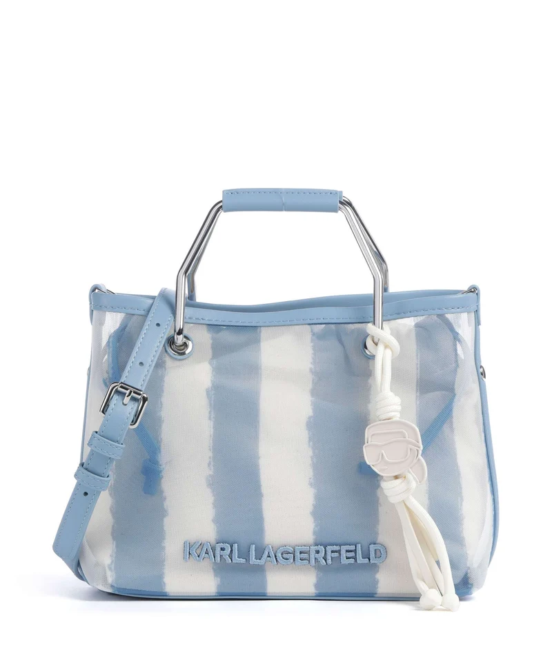 Karl Lagerfeld Ikon Small Bolso de mano blue bloom stripes