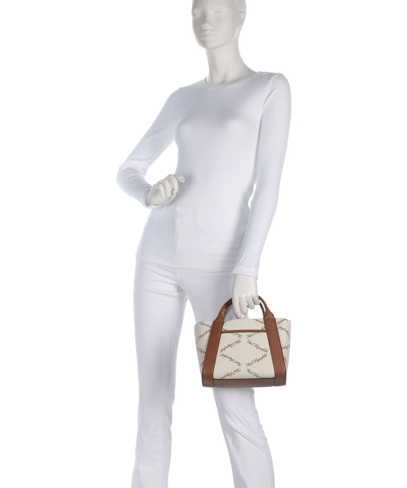 Karl Lagerfeld K/Ville Small Bolso de mano natural canvas/tan
