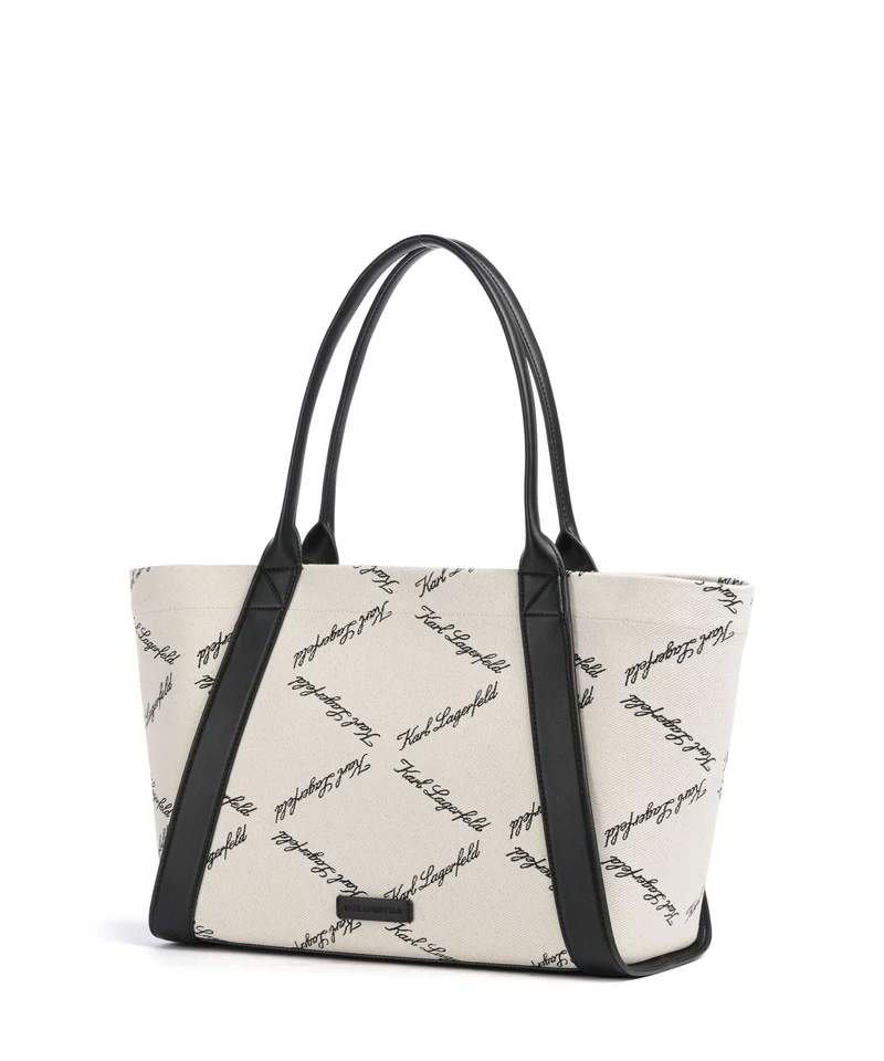 Karl Lagerfeld K/Ville Small Bolsa shopping natural canvas/black