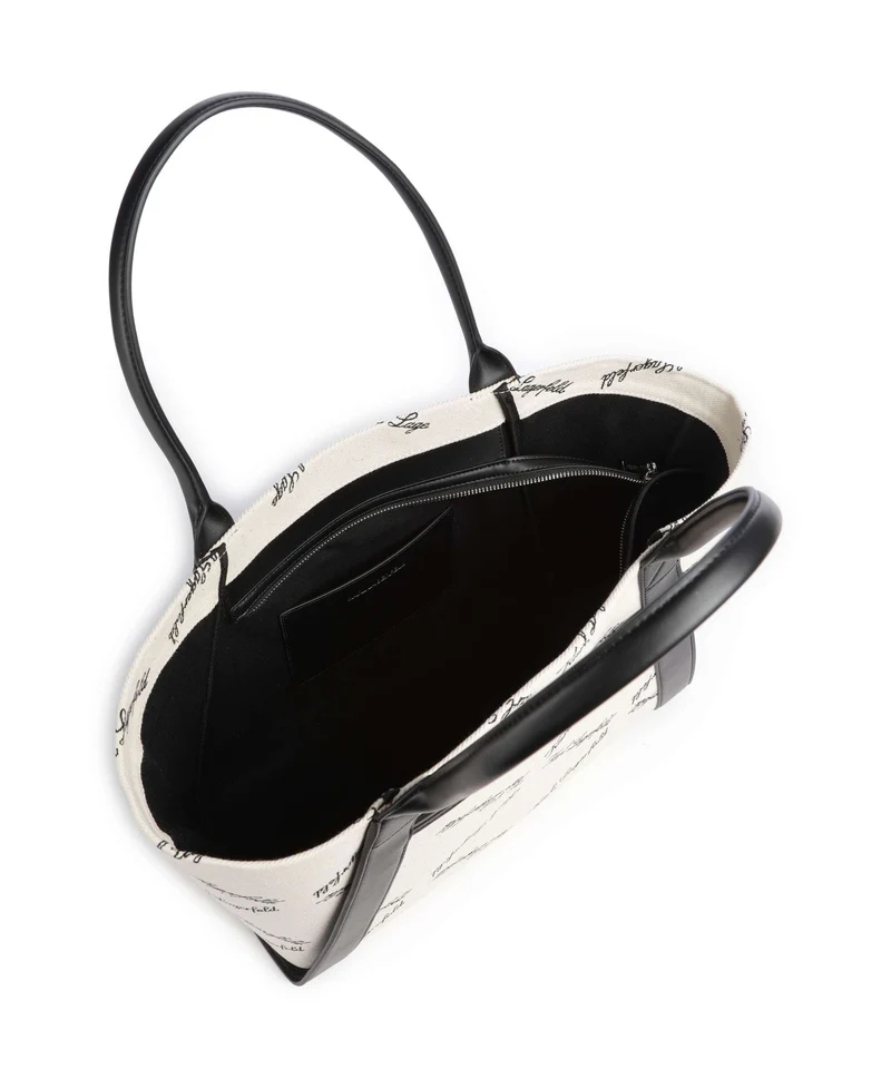 Karl Lagerfeld K/Ville Small Bolsa shopping natural canvas/black