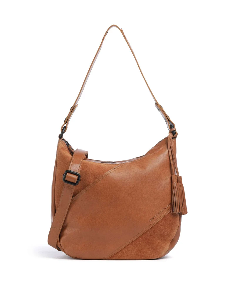 Spikes & Sparrow Suede Mix Natalia Bolso de hobo brandy