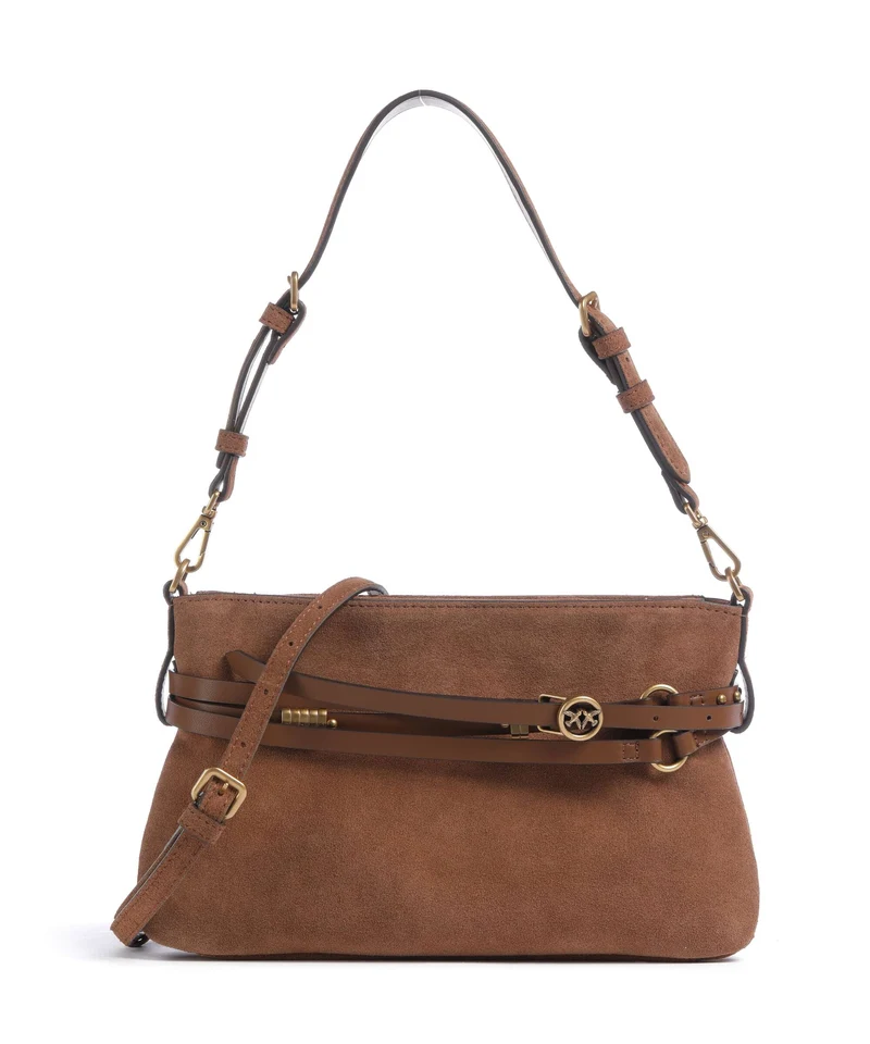 Pinko Belt Mini Bolso de hombro marrone/leone/antique gold