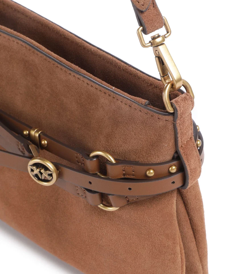 Pinko Belt Mini Bolso de hombro marrone/leone/antique gold