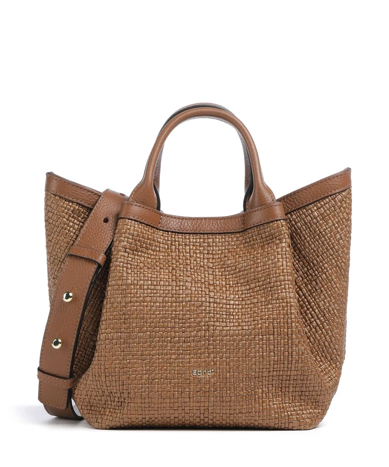 Abro Raffia Intreccio Essential Small Bolso de mano caramel/cognac