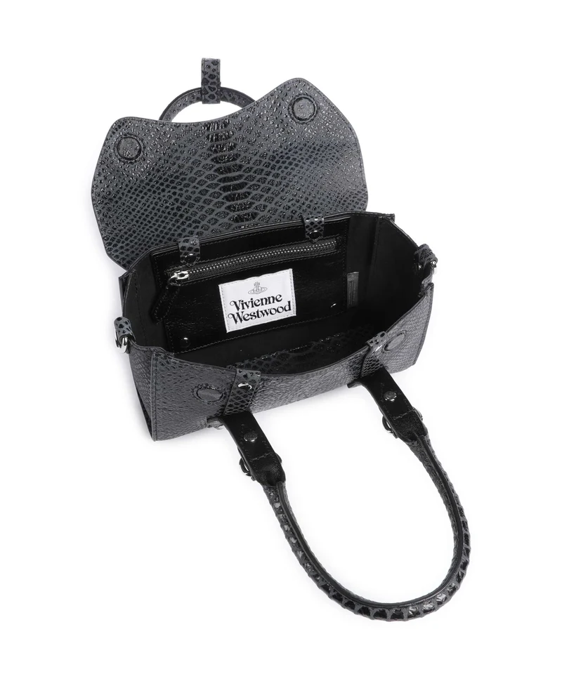 Vivienne Westwood Bettina Snake Effect Mini Bolso de mano dark grey