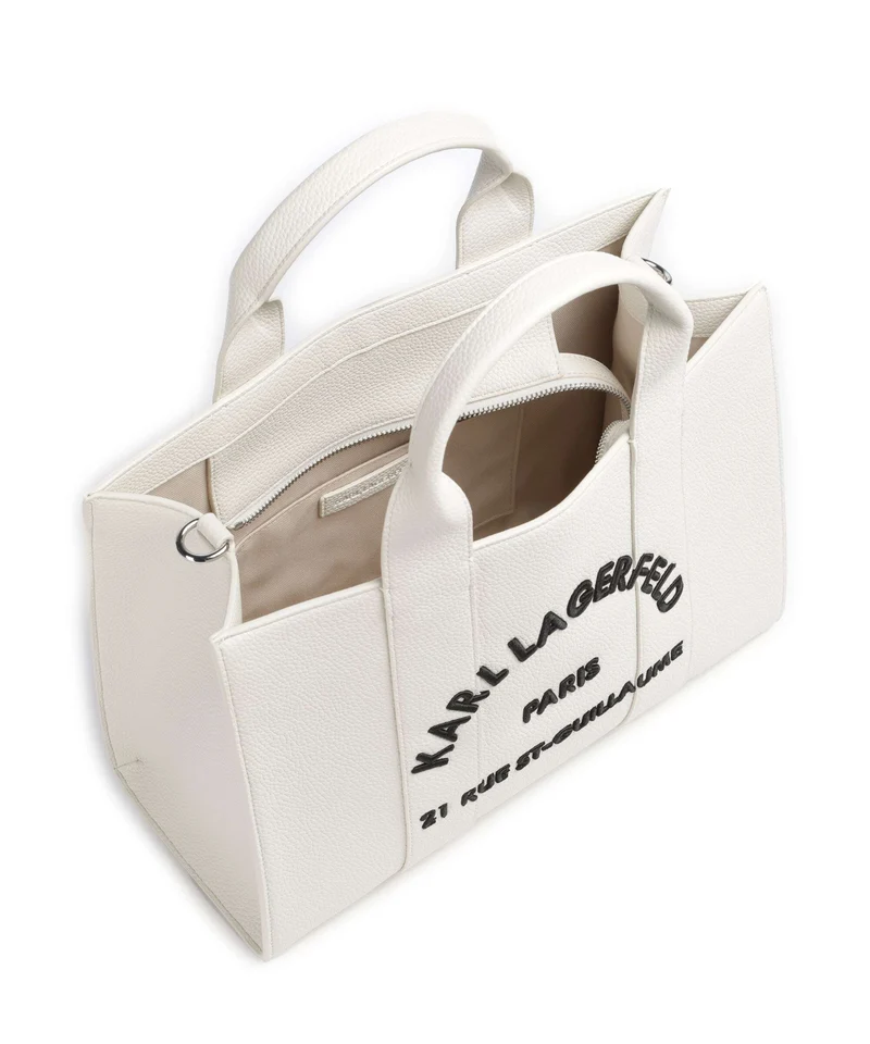 Karl Lagerfeld K/Rue St Guillaume Medium Bolso de mano off white