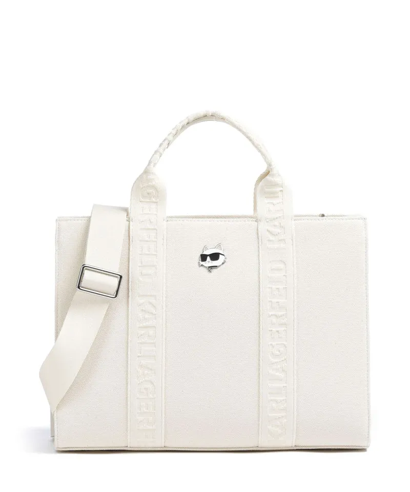 Karl Lagerfeld Ikon Medium Bolso de mano off white