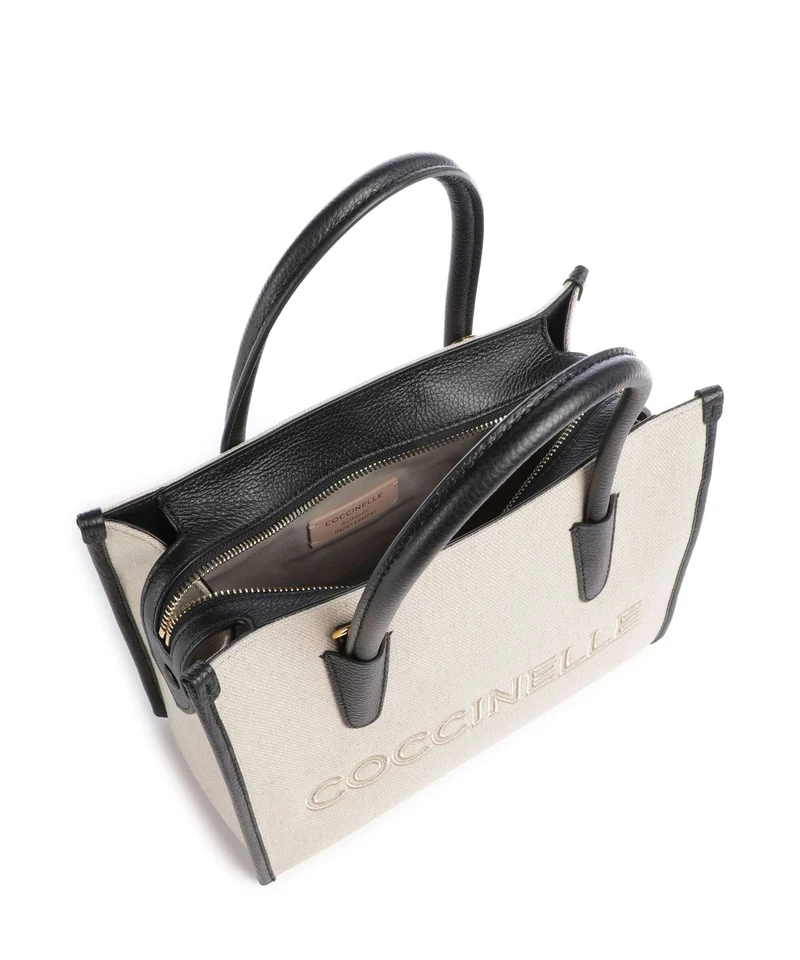 Coccinelle Myrtha Canvas Bolso de mano natural/noir