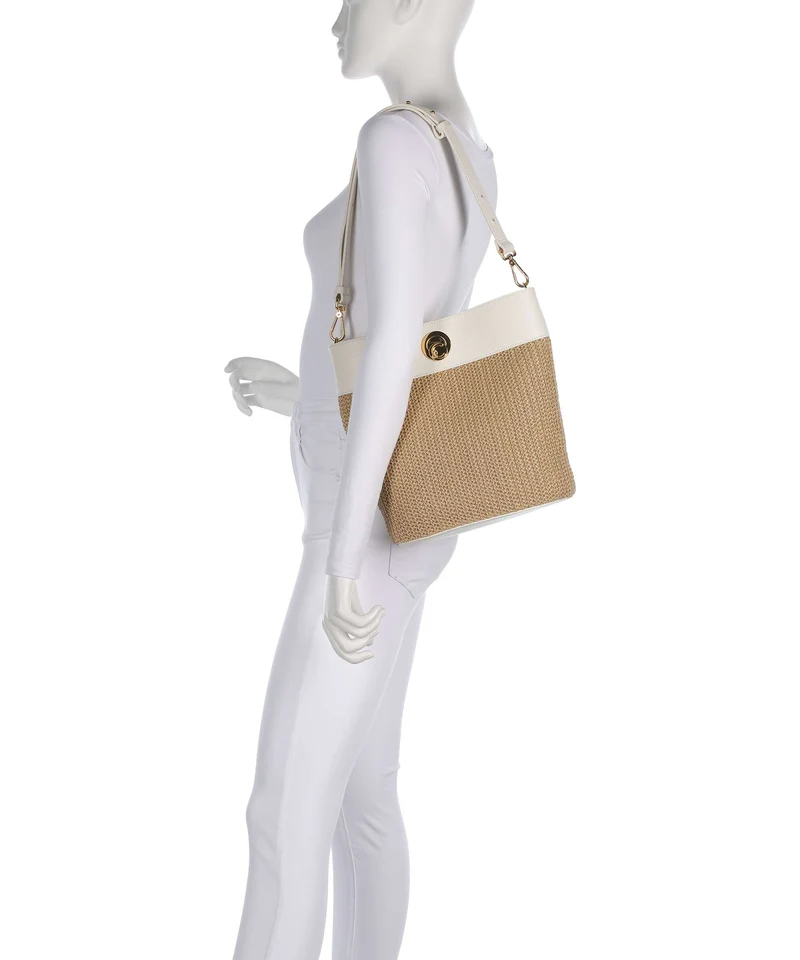Coccinelle Nikla Bucket bolso de mano natural/pearl