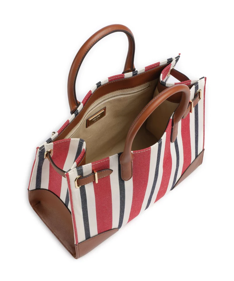 Lauren Ralph Lauren Devyn 42 Bolso de mano festive red strpe/lauren tan