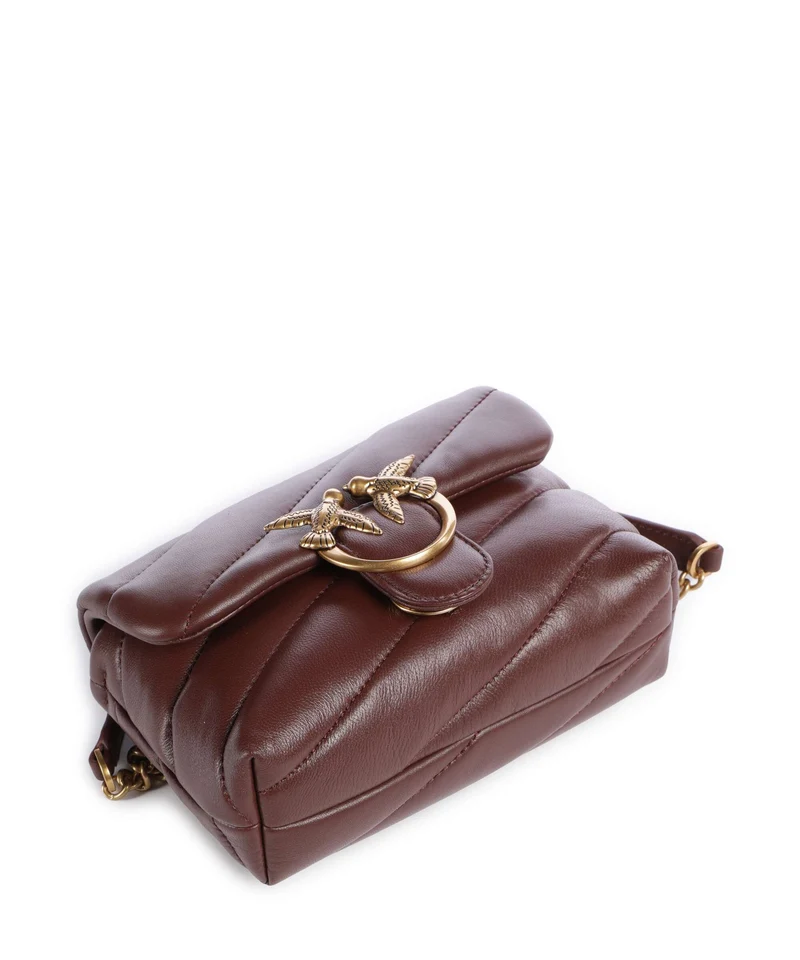 Pinko Love Puff Baby Bolso de hombro burgundy wine/antique gold