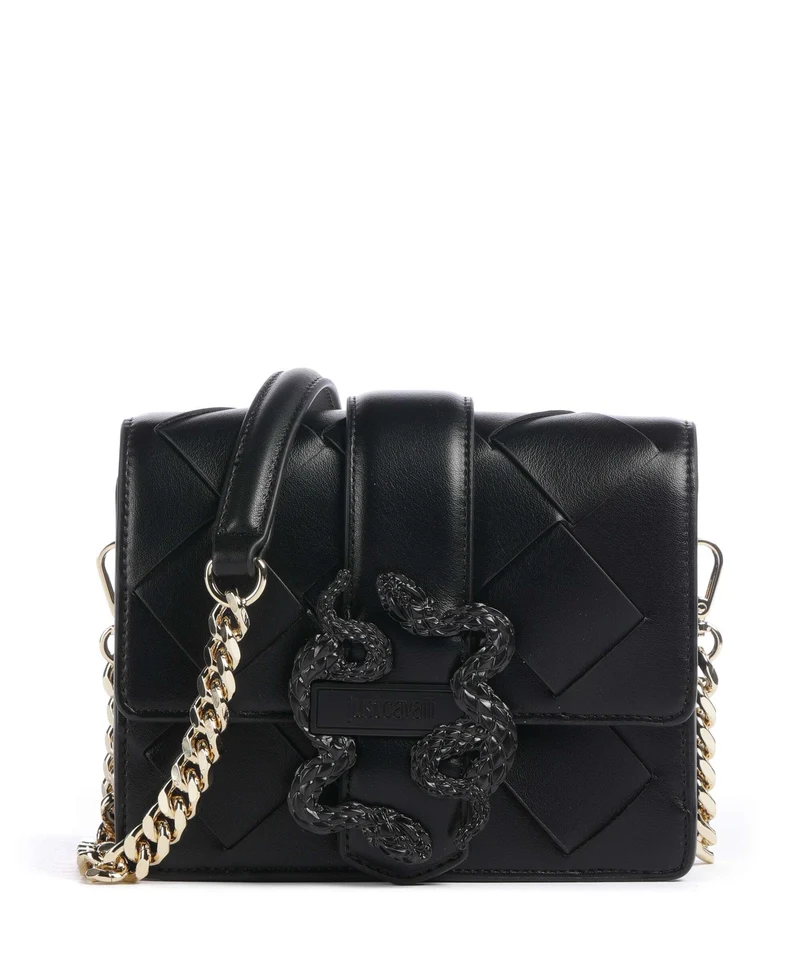 Just Cavalli Iconic Snakes Braided Bandolera black