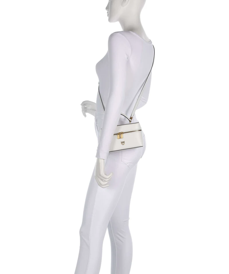 Pinko Vanity Mini Bandolera bianco nembo/antique gold