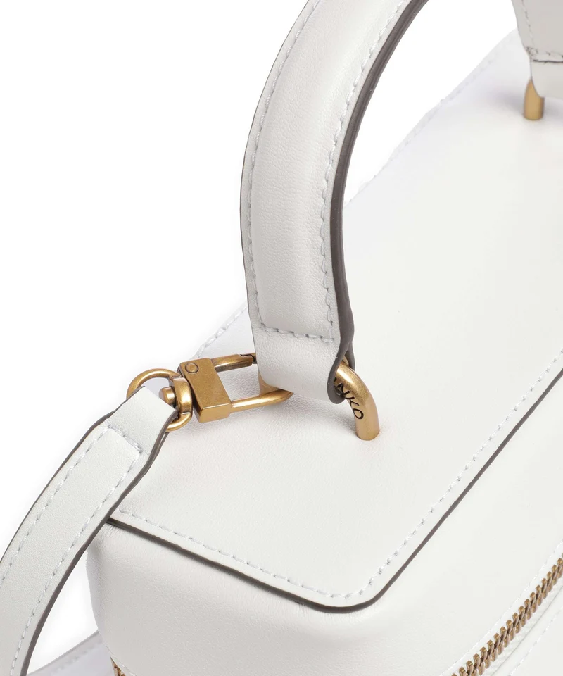 Pinko Vanity Mini Bandolera bianco nembo/antique gold