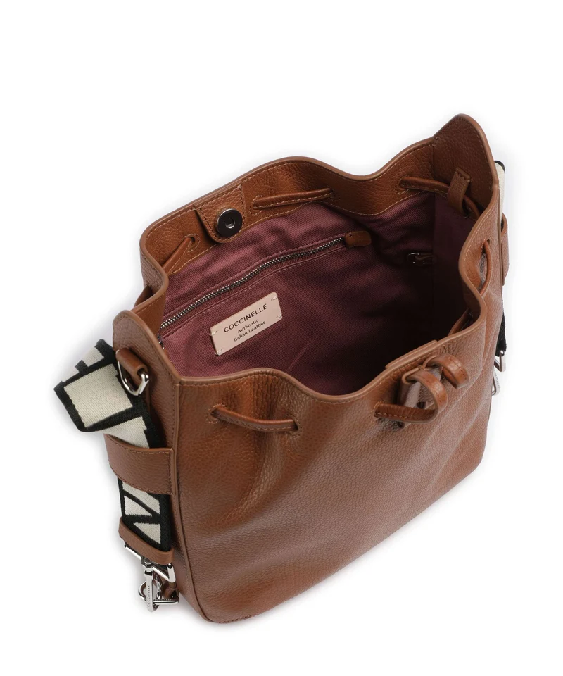 Coccinelle Gretel Ribbon Bucket bolso de mano cognac