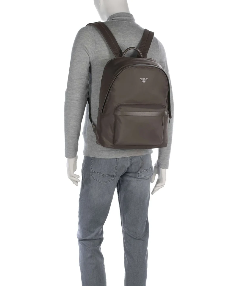 Emporio Armani Recycled Nylon Mochila major brown