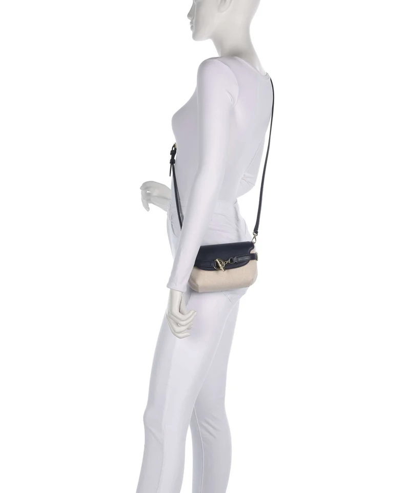 Lauren Ralph Lauren Blaike Small Bandolera natural/buff canvas/refined navy