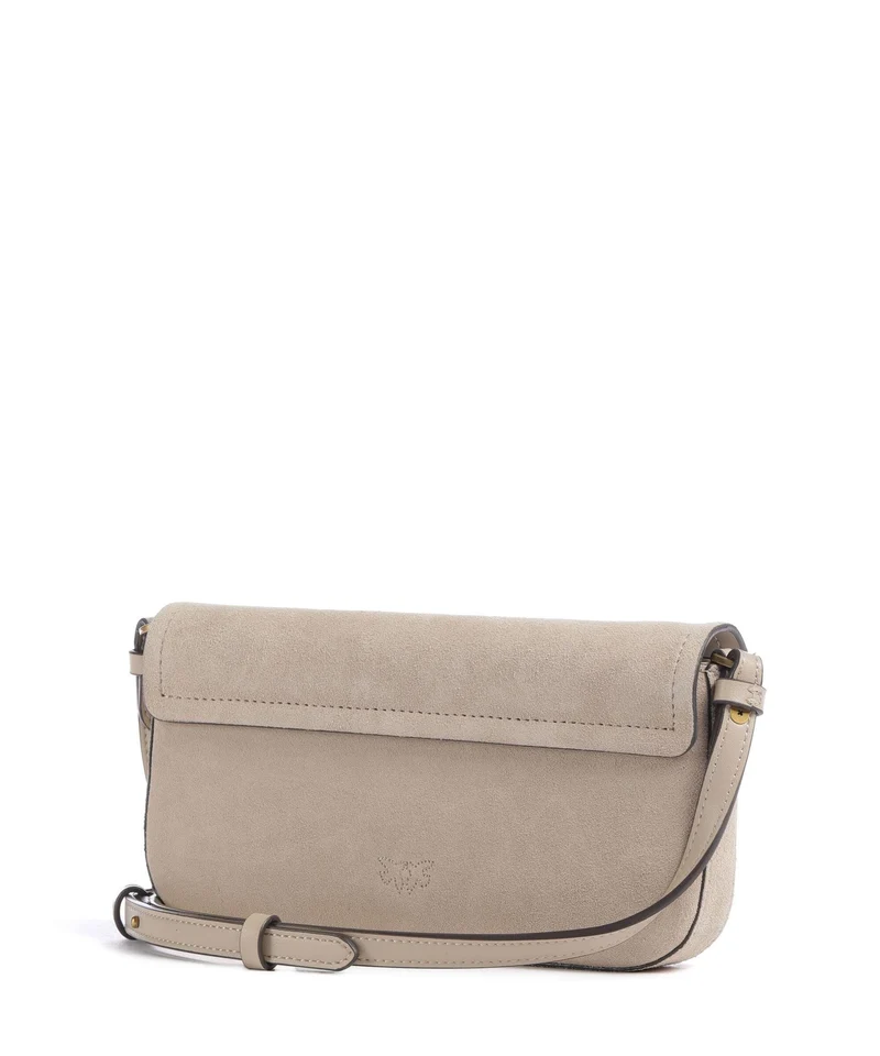 Pinko Saddle Flat Bandolera beige/grigio fumo/antique gold