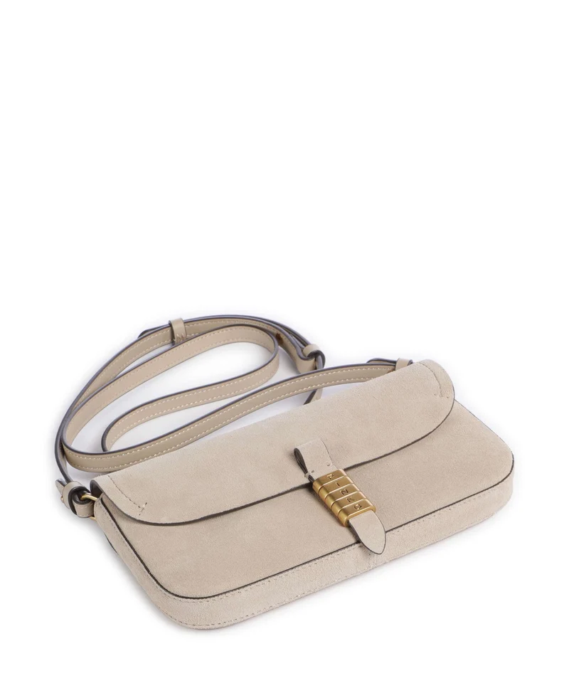 Pinko Saddle Flat Bandolera beige/grigio fumo/antique gold