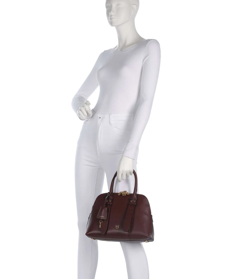 Pinko Bowling Medium Bolso de mano burgundy wine/antique gold