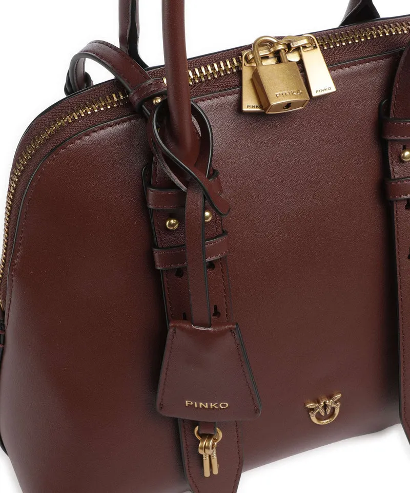 Pinko Bowling Medium Bolso de mano burgundy wine/antique gold