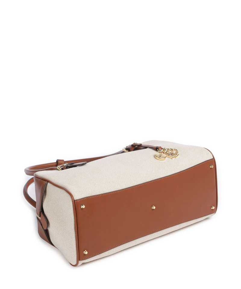 Lauren Ralph Lauren Marcy Bolso de hombro natural/buff canvas/lauren tan