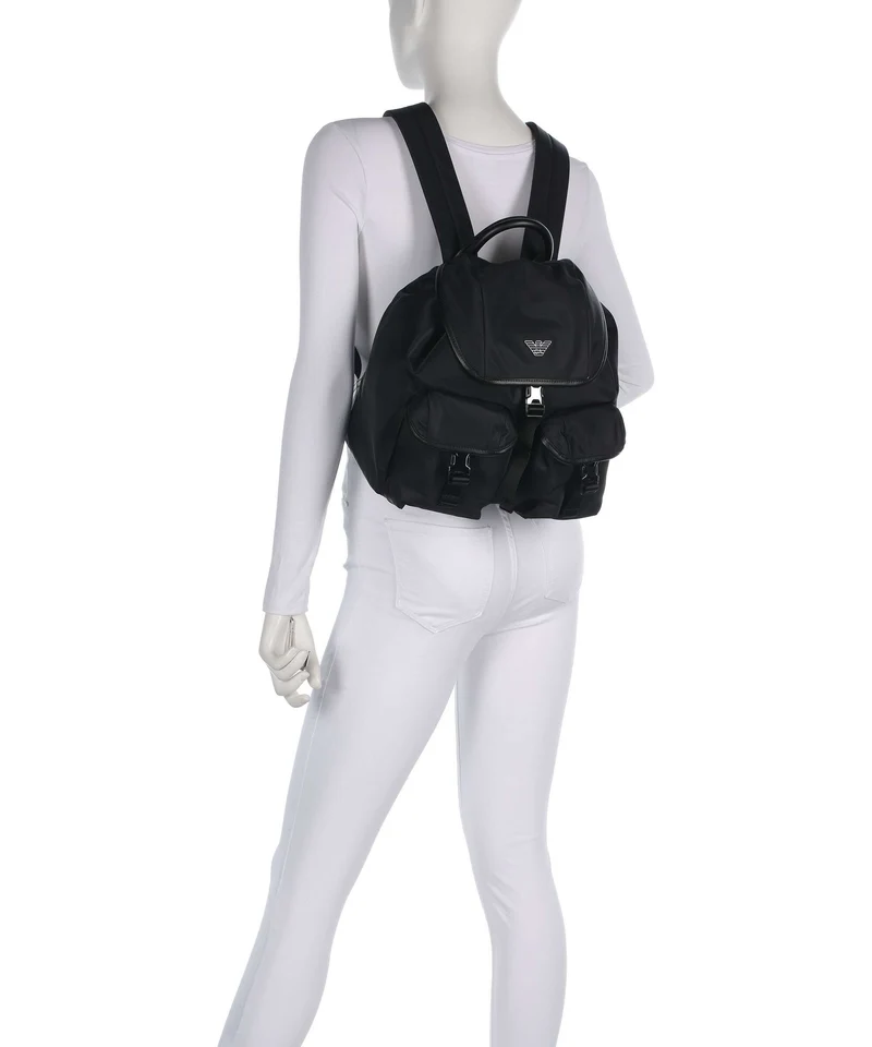 Emporio Armani Recycled Nylon Mochila black beauty