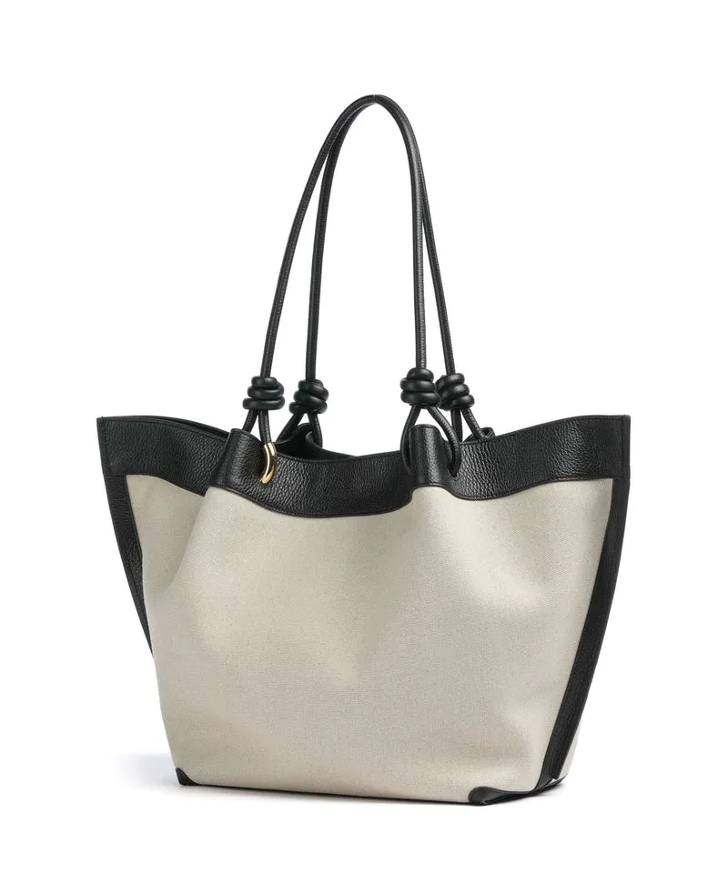 Coccinelle Finn Canvas Bolsa shopping natural/noir