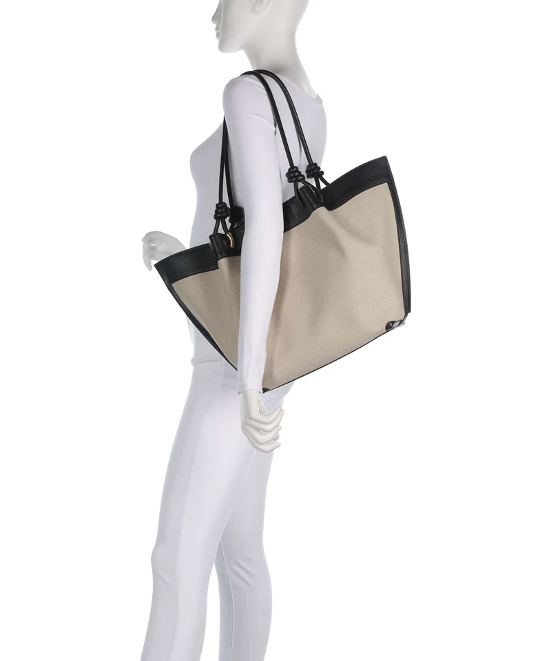 Coccinelle Finn Canvas Bolsa shopping natural/noir