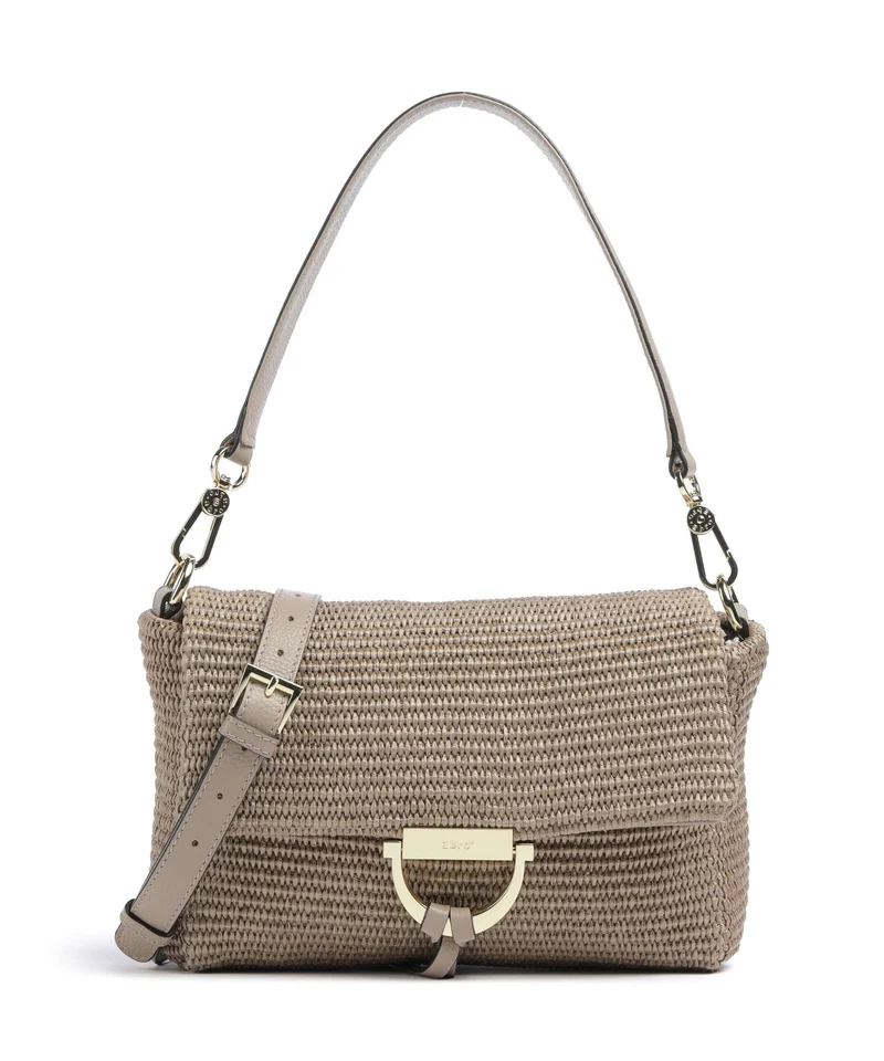 Abro Raffia Classica Temi Bolso de hombro siena