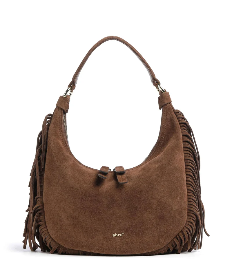 Abro Suede Nana Small Bolso de hobo wood
