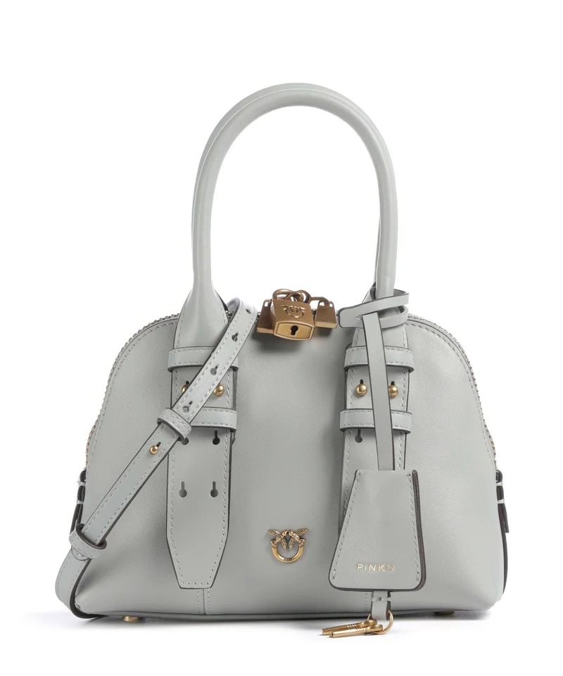 Pinko Bowling Mini Bolso de mano grigio perla/antique gold