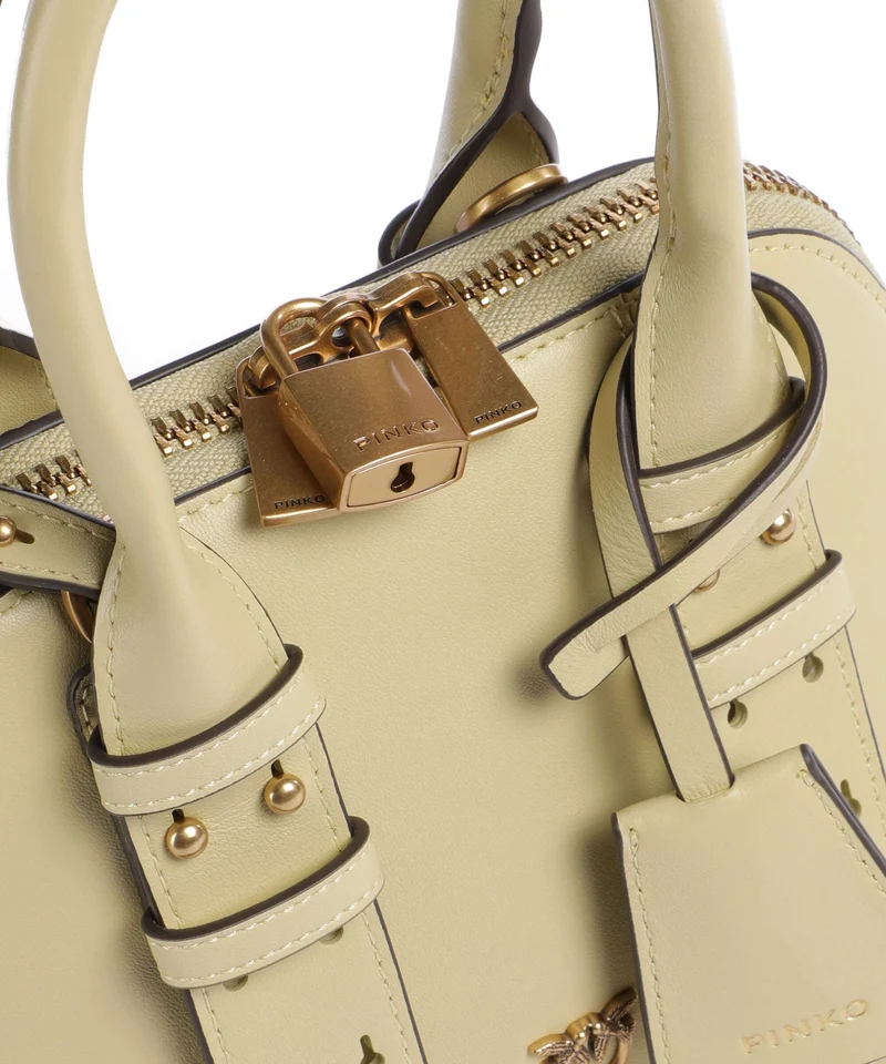 Pinko Bowling Mini Bolso de mano giallo vaniglia/antique gold