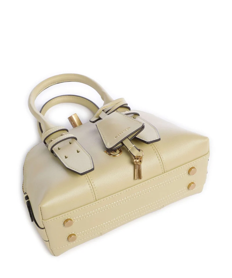 Pinko Bowling Mini Bolso de mano giallo vaniglia/antique gold