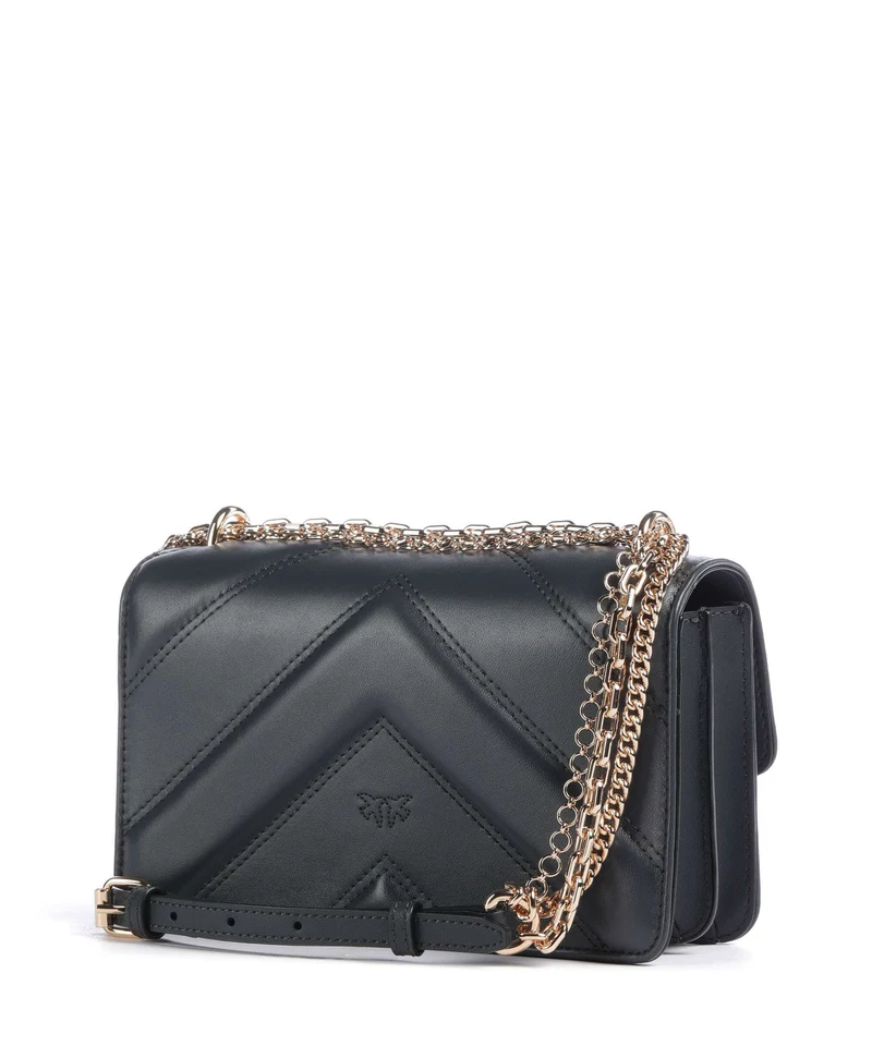 Pinko Love One Mini Bolso de hombro grigio asfalto/oro mordore