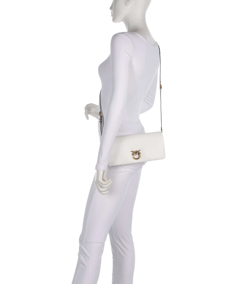 Pinko Click Soft Classic Bandolera bianco nembo/antique gold