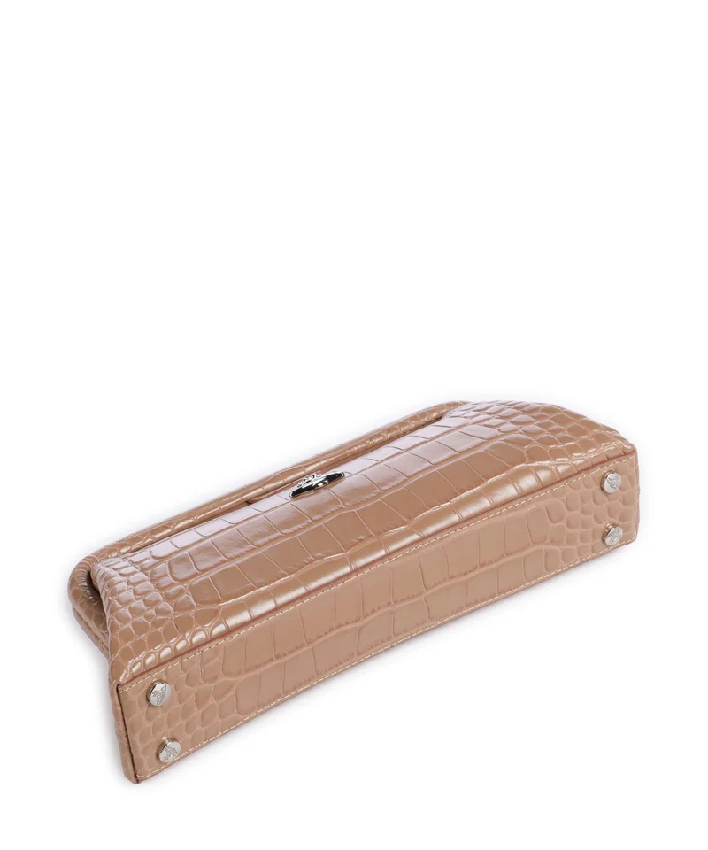 Vivienne Westwood Jane Frame Embossed Croc Bolso de hombro dusty pink