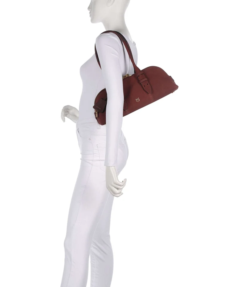 Pinko Bowling Horizontal Big Bolso de hombro burgundy wine/antique gold