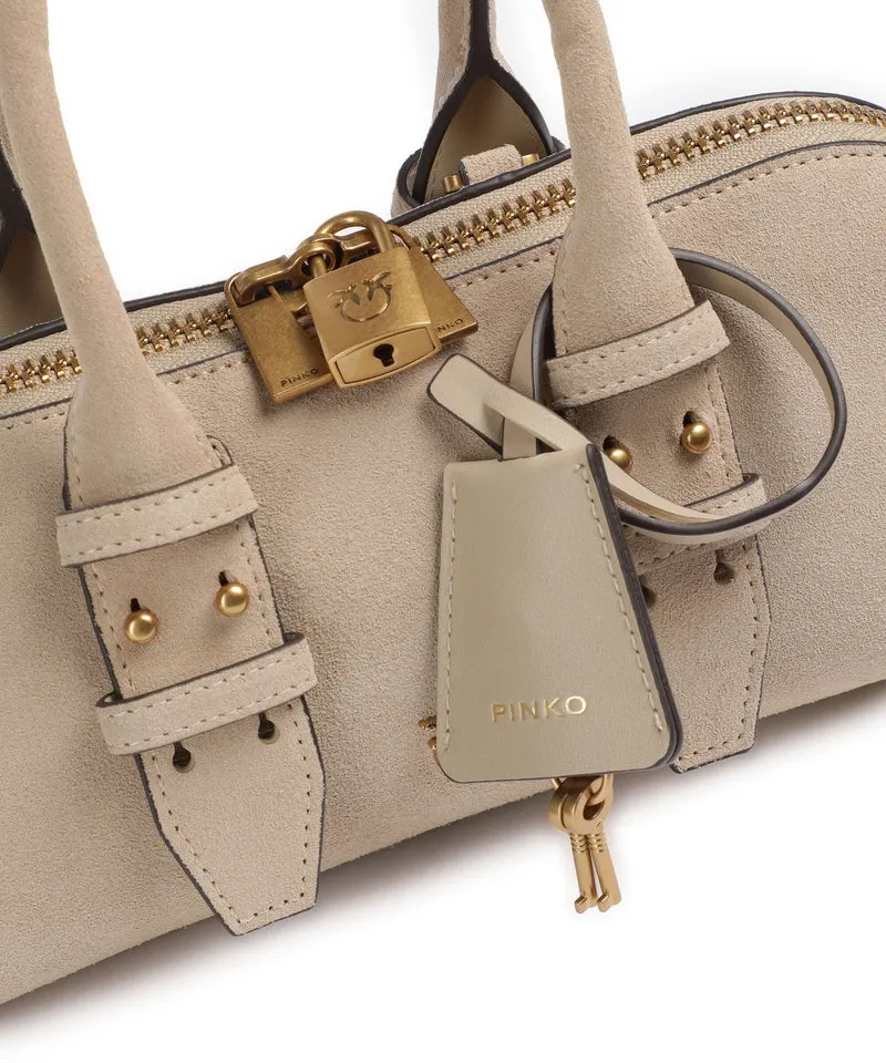Pinko Bowling Horizontal Bolso de mano beige/grigio fumo/antique gold
