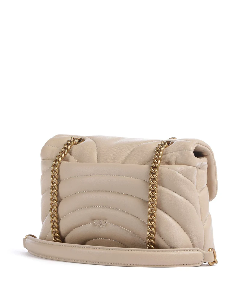 Pinko Love Puff Mini Bolso de hombro beige/grigio fumo/antique gold