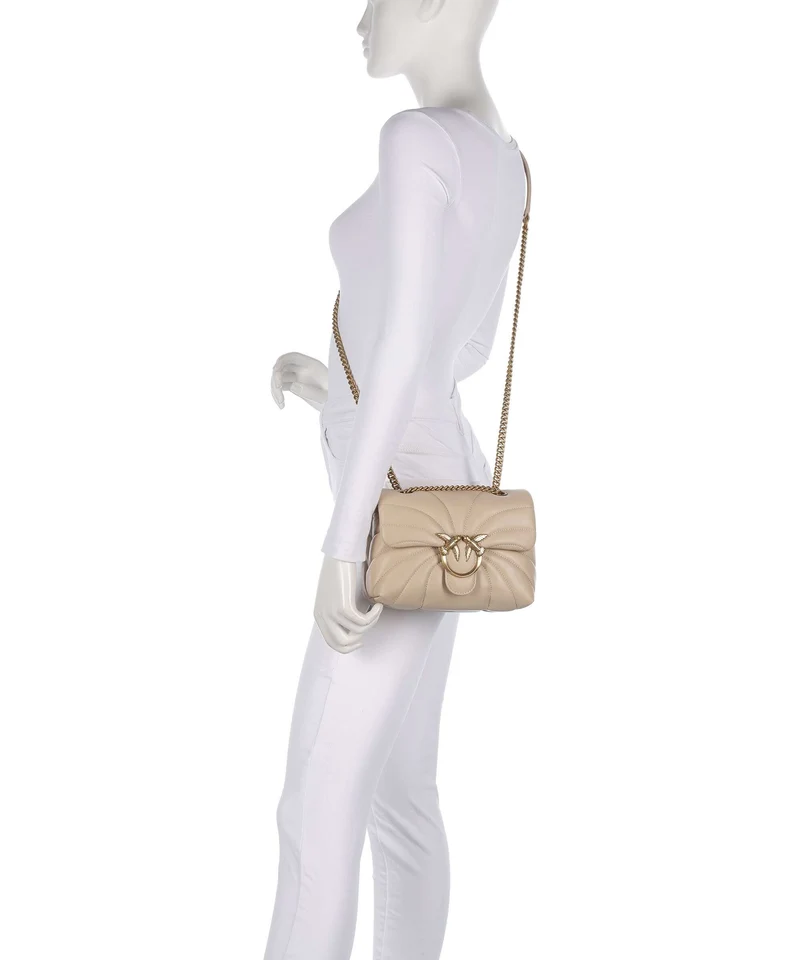 Pinko Love Puff Mini Bolso de hombro beige/grigio fumo/antique gold