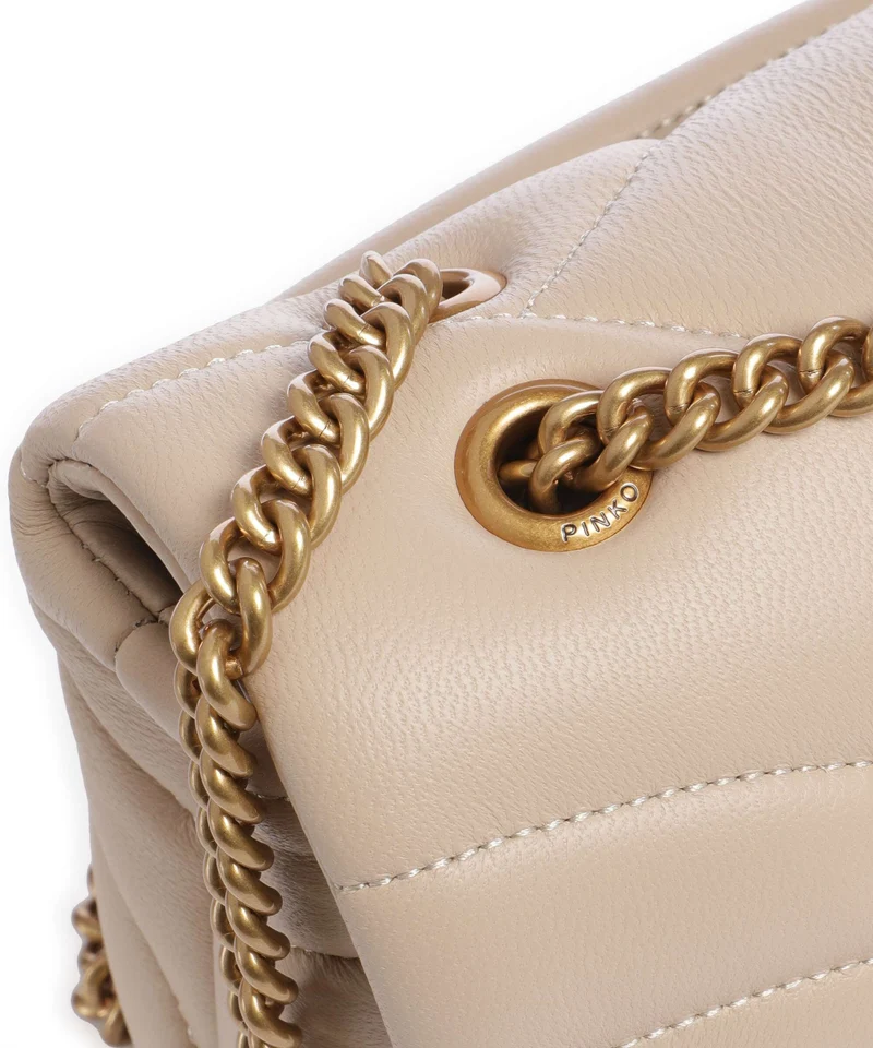 Pinko Love Puff Mini Bolso de hombro beige/grigio fumo/antique gold