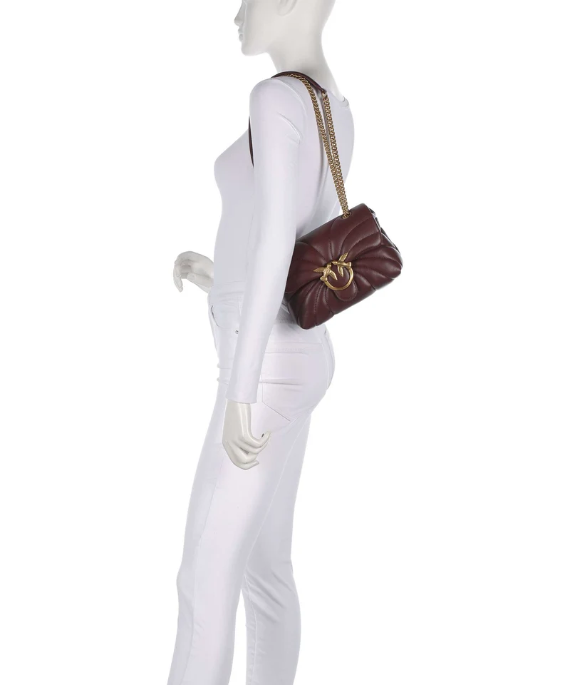 Pinko Love Puff Mini Bolso de hombro burgundy wine/antique gold